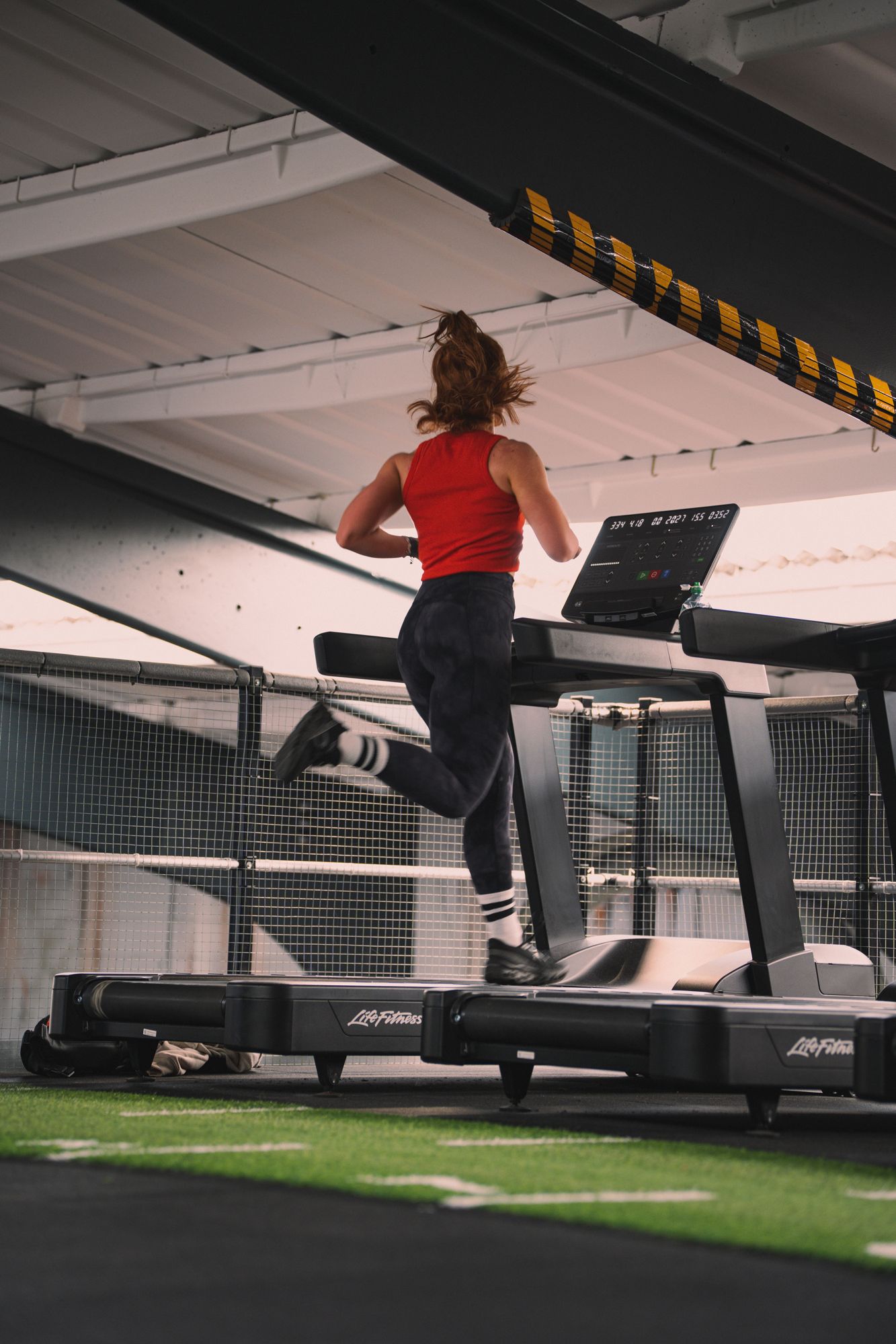 Member running on the treadmill